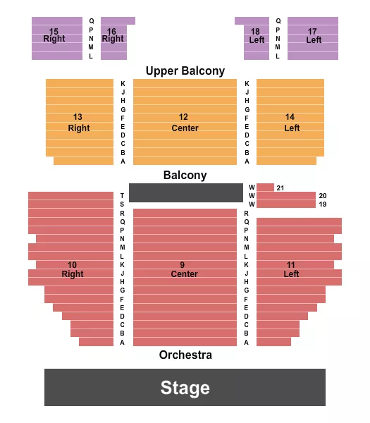 METROPOLITAN THEATRE WV ENDSTAGE 2 Seating Map Seating Chart