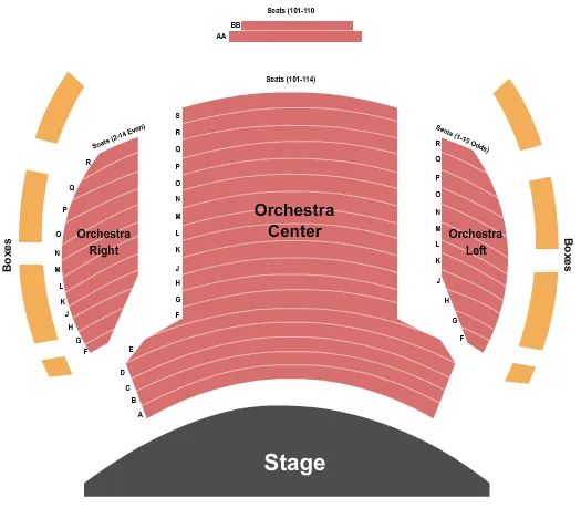 MICHAEL R KLEIN THEATRE END STAGE Seating Map Seating Chart