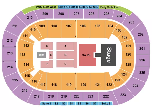 BREAKING BENJAMIN Seating Map Seating Chart
