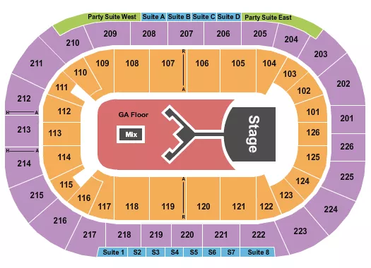 SHINEDOWN Seating Map Seating Chart