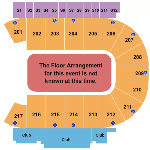 MID AMERICA CENTER GENERIC FLOOR Seating Map Seating Chart