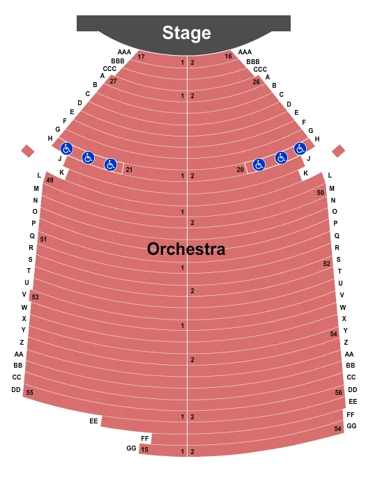 END STAGE Seating Map Seating Chart