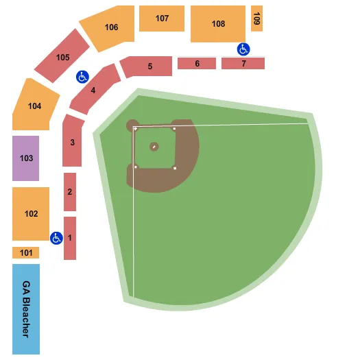 MILLER BASEBALL PARK BYU BASEBALL Seating Map Seating Chart
