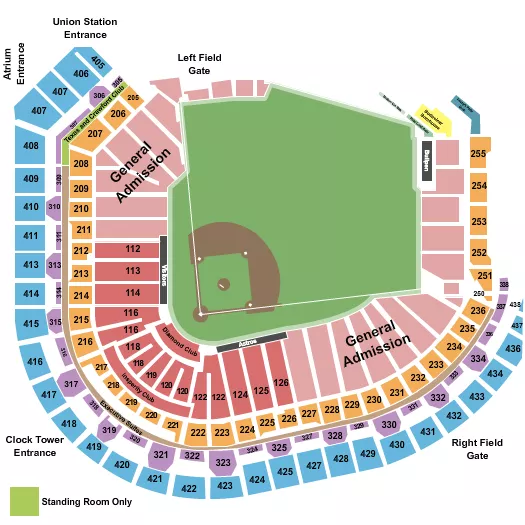 BASEBALL GA Seating Map Seating Chart
