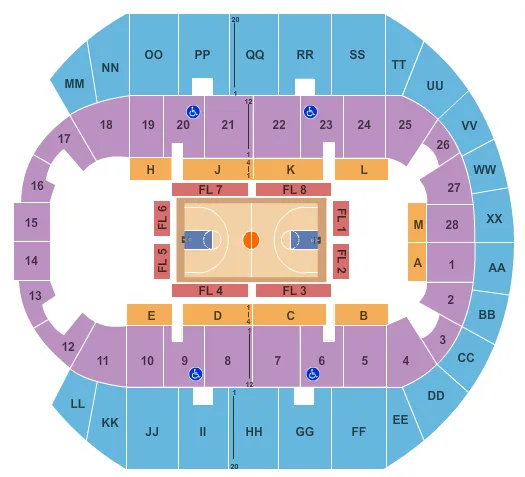 BASKETBALL 2 Seating Map Seating Chart