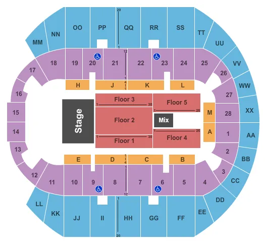 ENDSTAGE 2 Seating Map Seating Chart