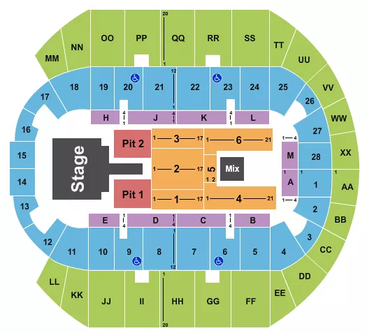 LUKE BRYAN Seating Map Seating Chart