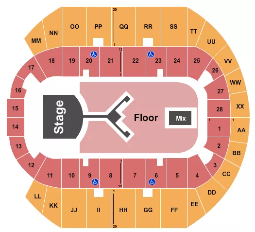 SHINEDOWN Seating Map Seating Chart
