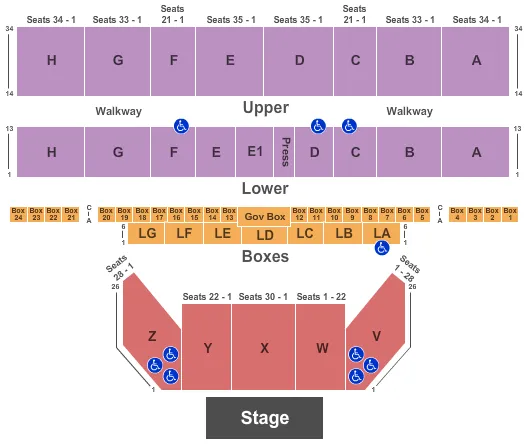END STAGE Seating Map Seating Chart
