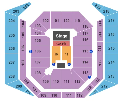 ENDSTAGE W GA PIT Seating Map Seating Chart