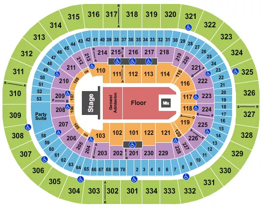 ENDSTAGE GA RSVD FLOOR Seating Map Seating Chart