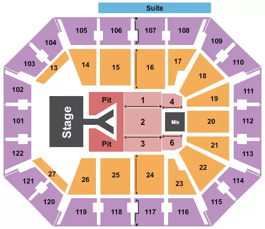 MOHEGAN SUN ARENA CT DAN AND SHAY Seating Map Seating Chart