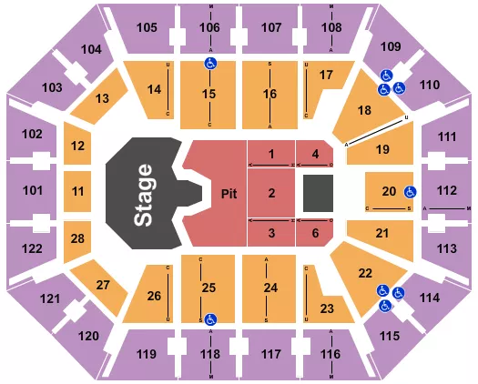 MOHEGAN SUN ARENA CT GHOST Seating Map Seating Chart