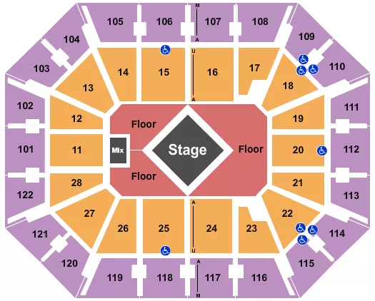 MOHEGAN SUN ARENA CT METALLICA Seating Map Seating Chart