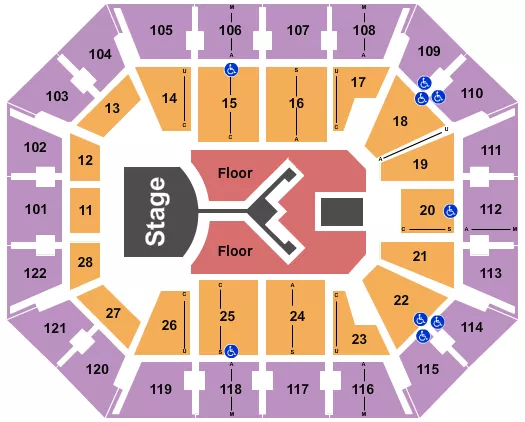 MOHEGAN SUN ARENA CT SHINEDOWN Seating Map Seating Chart