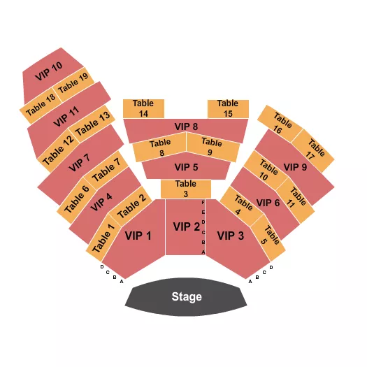 ENDSTAGE VIP TABLES Seating Map Seating Chart
