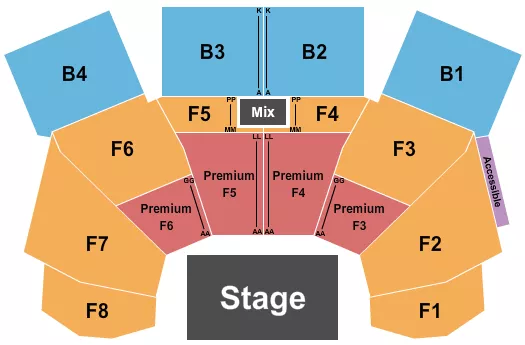 ENDSTAGE W PREMIUMS Seating Map Seating Chart