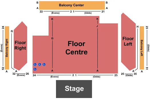 END STAGE Seating Map Seating Chart