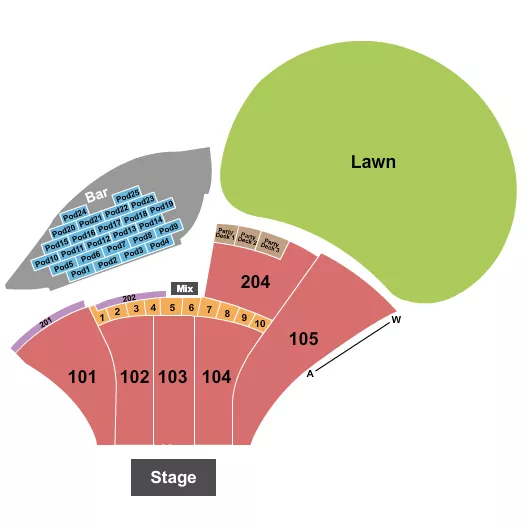 ENDSTAGE WITH BOXES Seating Map Seating Chart