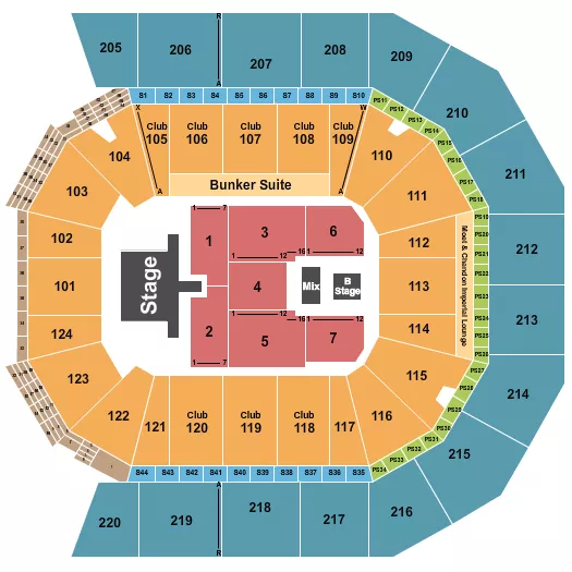 BRYAN ADAMS Seating Map Seating Chart
