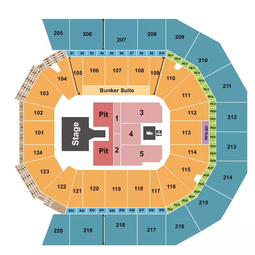 DIERKS BENTLEY Seating Map Seating Chart