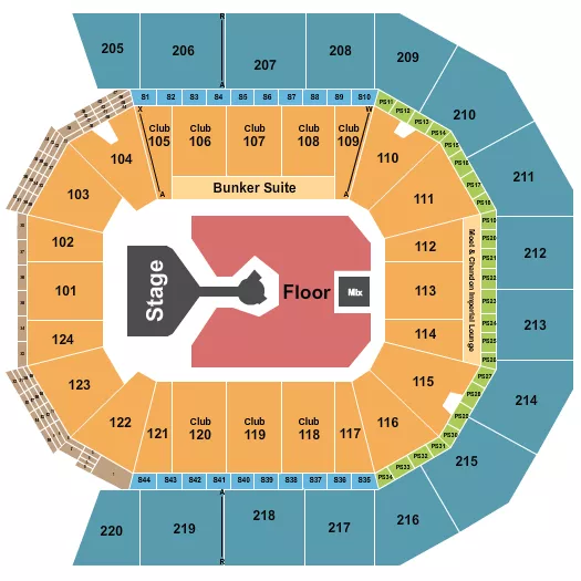 DON TOLIVER Seating Map Seating Chart