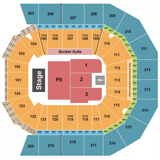 ENDSTAGE PIT 1 3 Seating Map Seating Chart