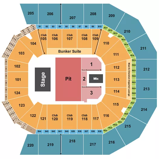 ENDSTAGE PIT 4 Seating Map Seating Chart