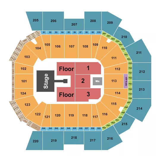 ENDSTAGE PIT W CATWALK Seating Map Seating Chart