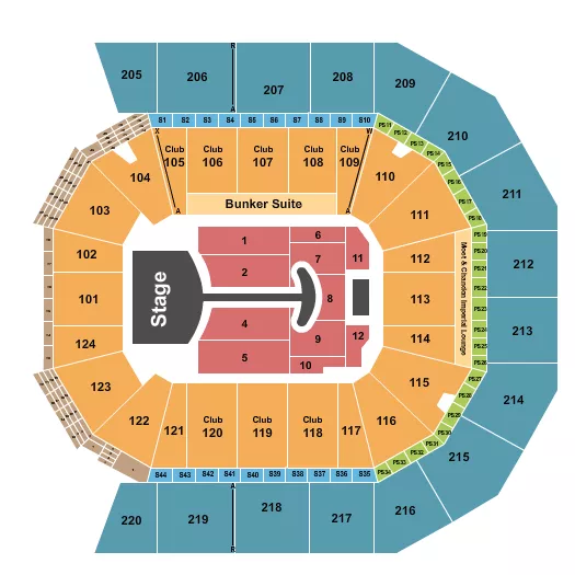 LADY GAGA Seating Map Seating Chart