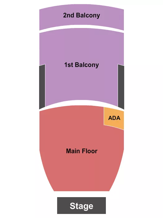 MOORE THEATRE WA ENDSTAGE W O PIT Seating Map Seating Chart