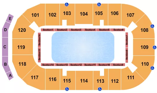 STARS ON ICE Seating Map Seating Chart