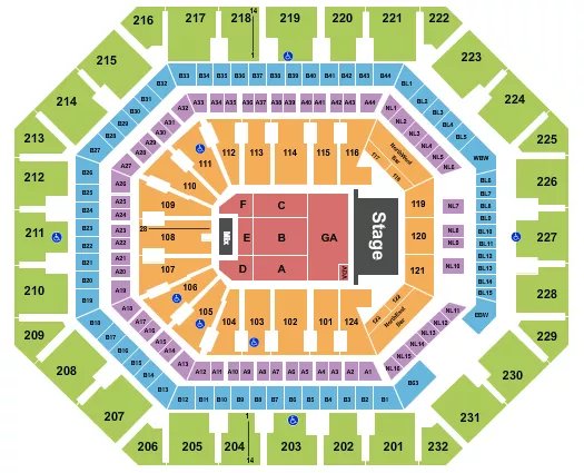 ENDSTAGE GA FRONT Seating Map Seating Chart