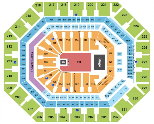 ENDSTAGE GA PIT ADA Seating Map Seating Chart
