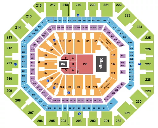 ENDSTAGE PIT 2 Seating Map Seating Chart