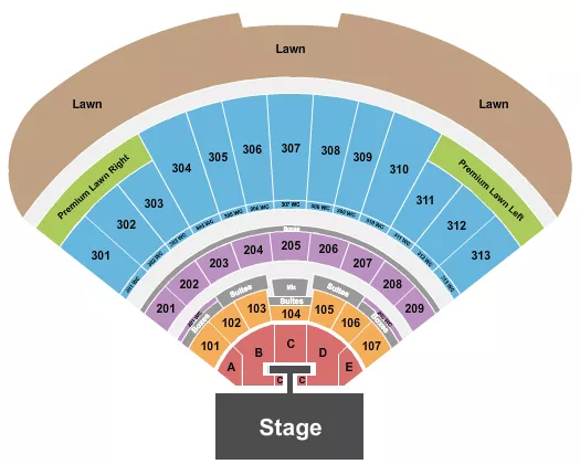 ENDSTAGE WITH CATWALK Seating Map Seating Chart