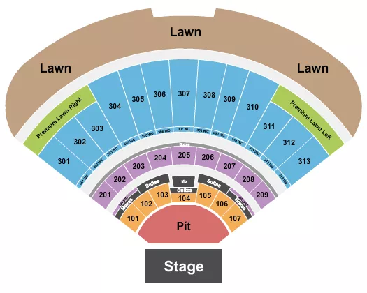 ENDSTAGE LARGE PIT Seating Map Seating Chart