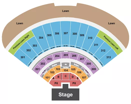 ENDSTAGE PIT W CATWALK Seating Map Seating Chart