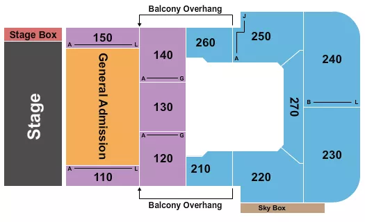 ENDSTAGE PARTIAL GA FLOOR Seating Map Seating Chart