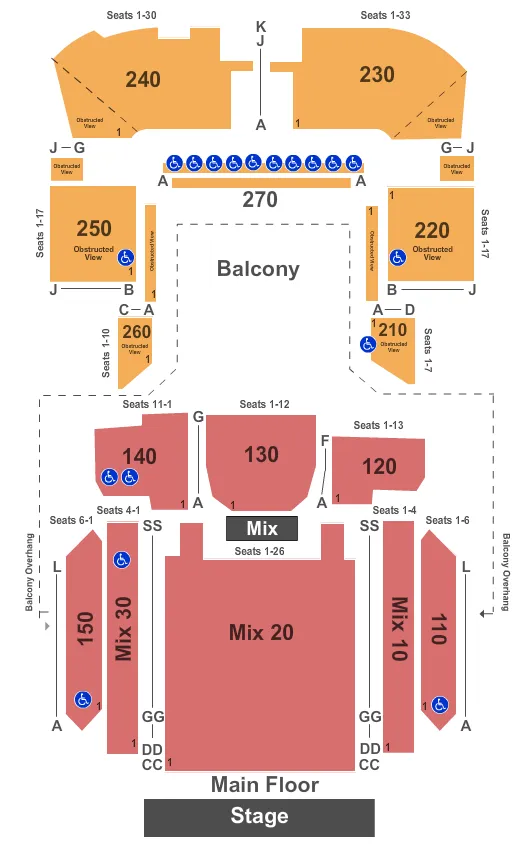 ENDSTAGE RESERVED Seating Map Seating Chart