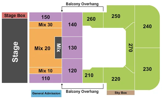 ENDSTAGE WITH BOXES Seating Map Seating Chart