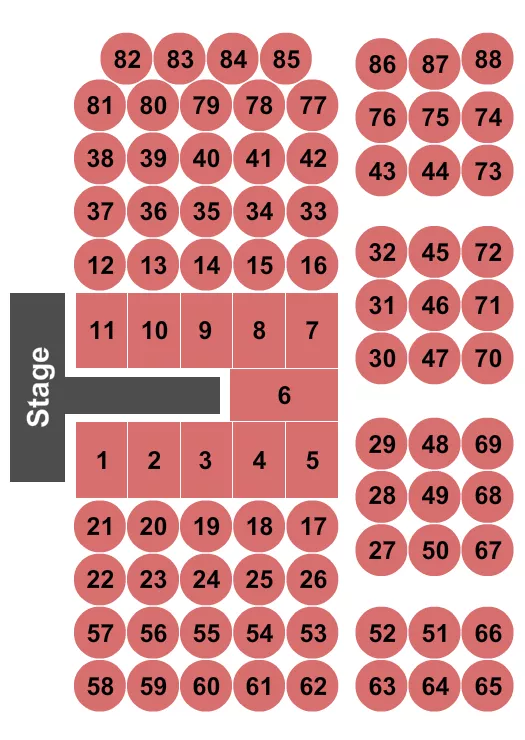 TABLES W CATWALK Seating Map Seating Chart
