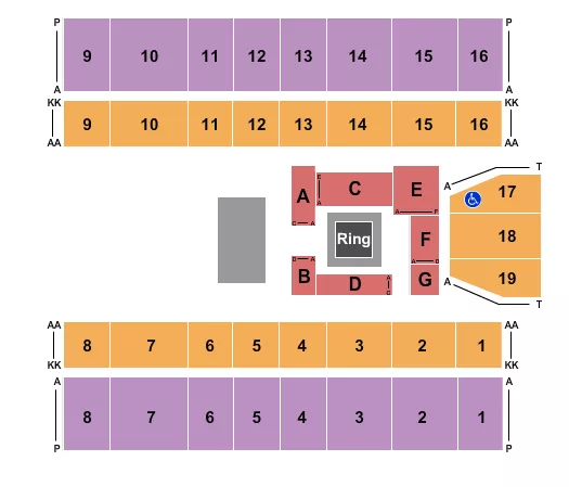 ALL ELITE WRESTLING Seating Map Seating Chart