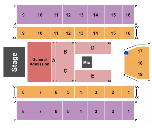 ENDSTAGE PIT 4 STARTING DD Seating Map Seating Chart
