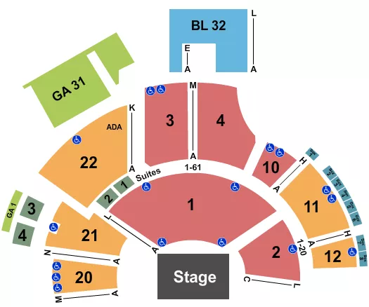END STAGE Seating Map Seating Chart