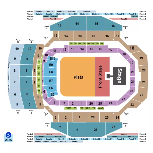 MOVISTAR ARENA MADRID PITBULL Seating Map Seating Chart