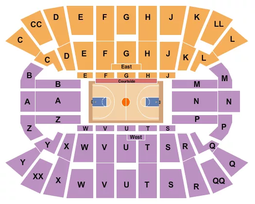 BASKETBALL WOMEN Seating Map Seating Chart
