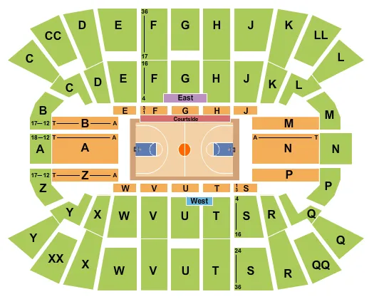 BASKETBALL Seating Map Seating Chart
