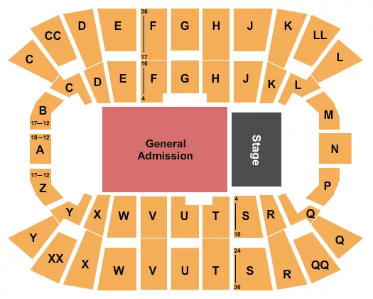 ENDSTAGE GA FLOOR 2 Seating Map Seating Chart