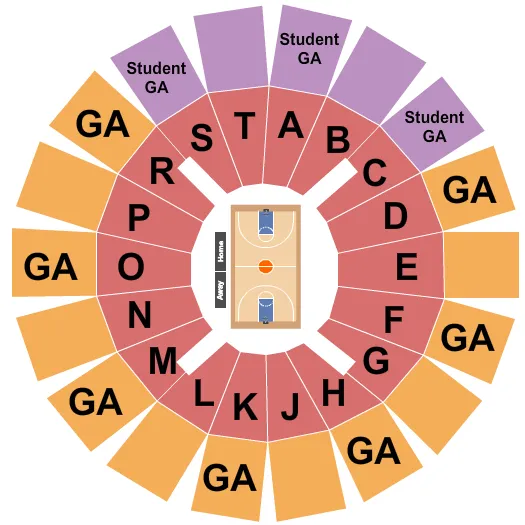 BASKETBALL Seating Map Seating Chart